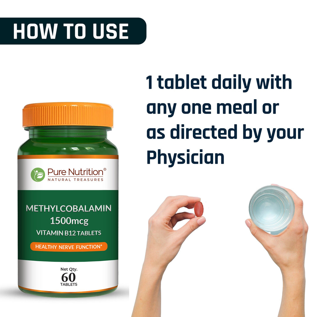 Vitamin B12 Methylcobalamin 1500mcg | Brain, Nerve & Energy Support | 60 Tablets