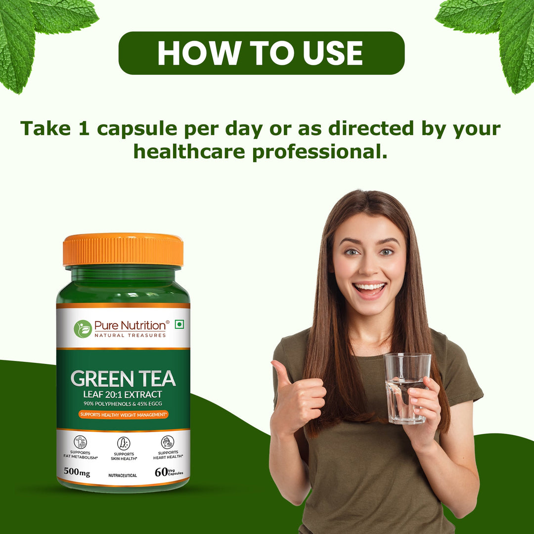Green Tea Leaf Extract 500mg – 20:1 Concentrate | Antioxidant & Metabolism