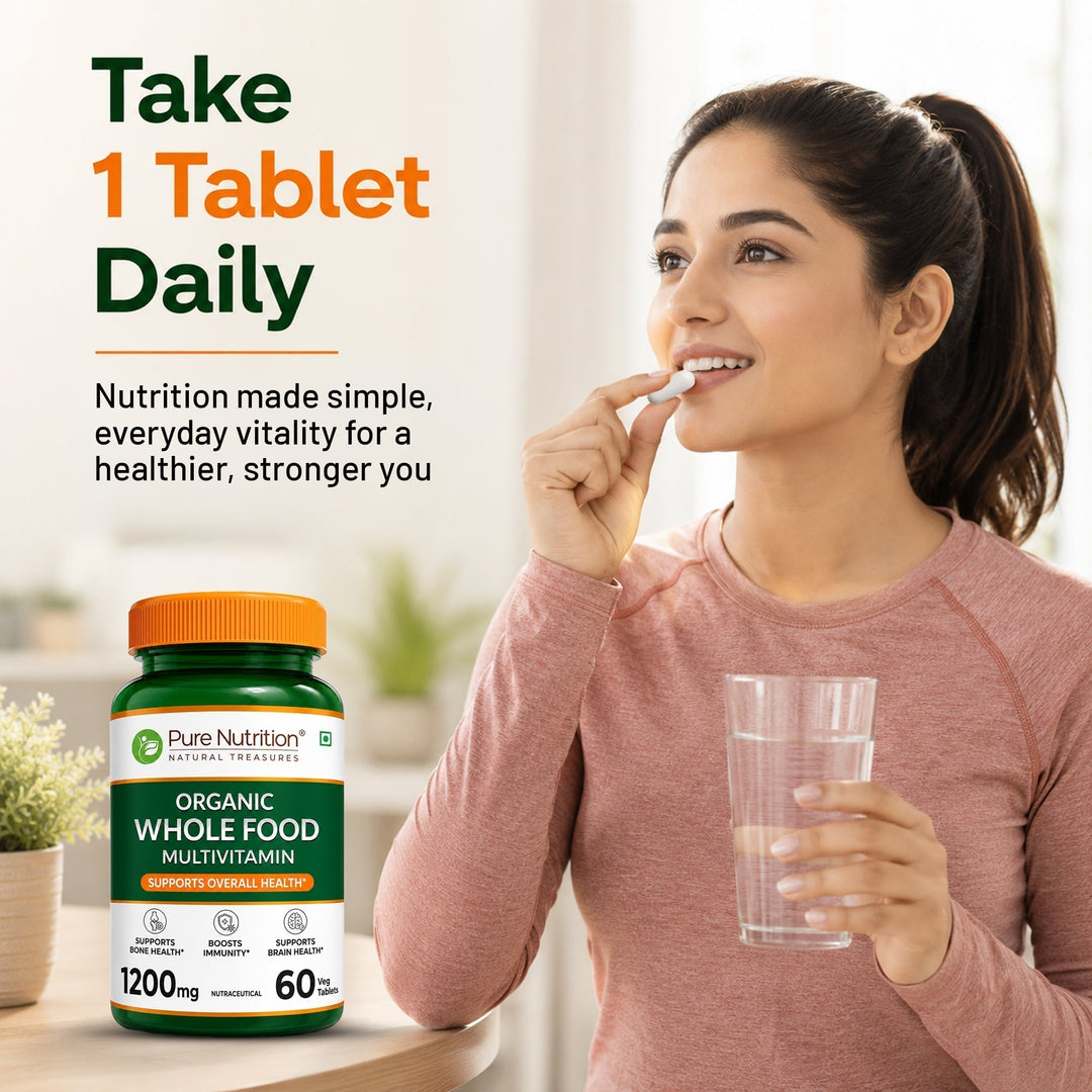 Organic Whole Food Multivitamin Plant-Based Vitamins & Minerals Daily