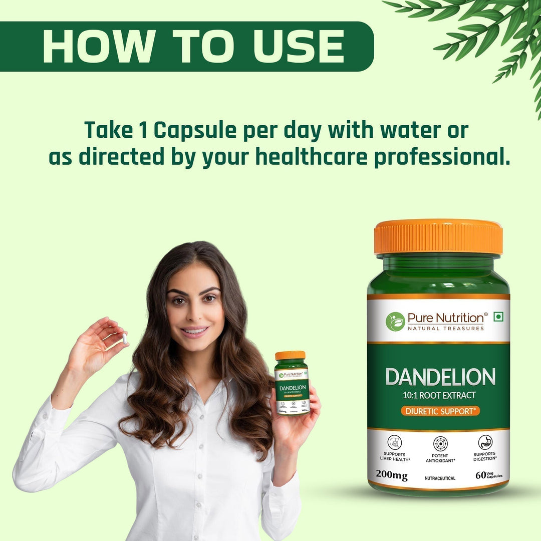 Dandelion Root Extract 200mg Liver, Digestion & Antioxidant Support | Veg Caps