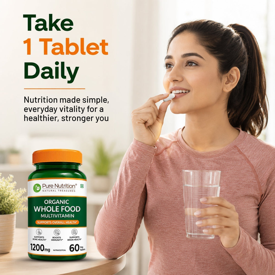 Organic Whole Food Multivitamin Plant-Based Vitamins & Minerals Daily