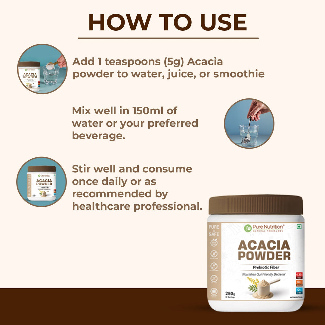 Acacia Powder  Prebiotic Fiber for Gut Health & Digestive Wellness