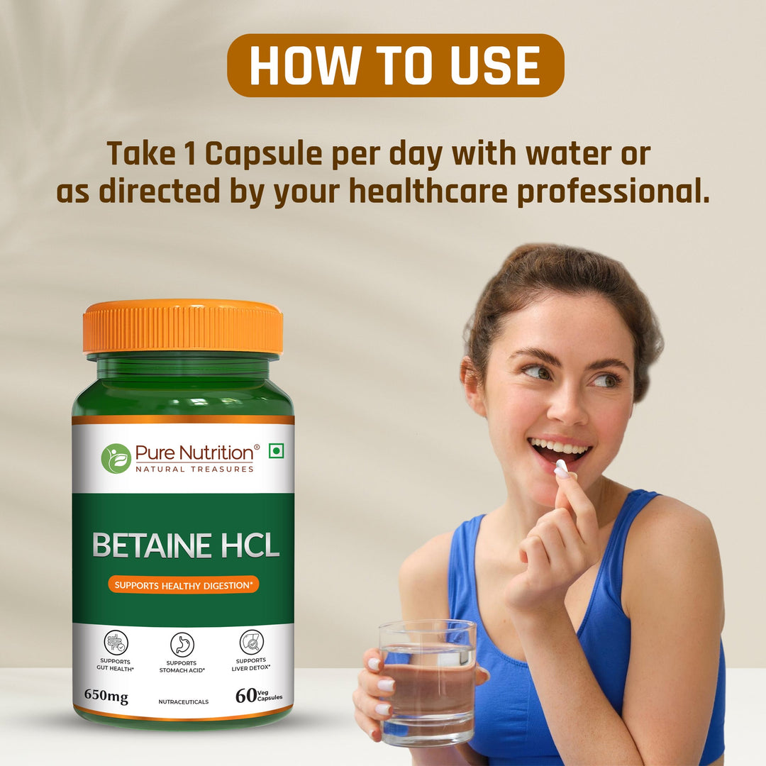 Betaine HCl 650mg Digestive Wellness & Stomach Acid Support