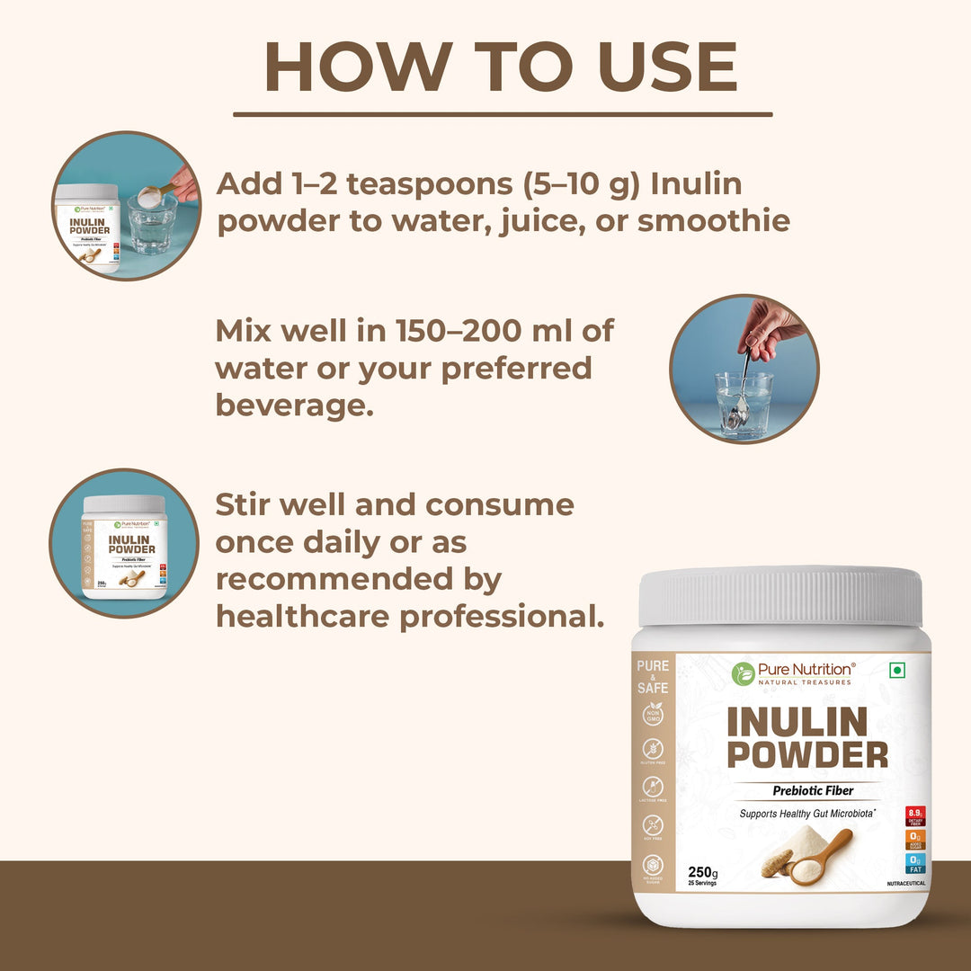 Inulin Powder Prebiotic Fiber 250g | Gut Health & Digestive Support
