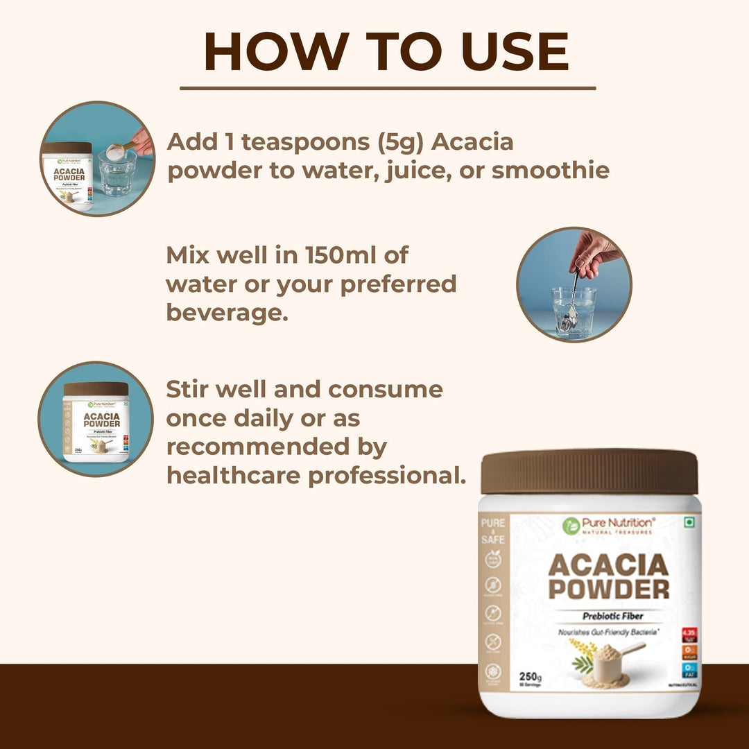 Acacia Powder  Prebiotic Fiber for Gut Health & Digestive Wellness
