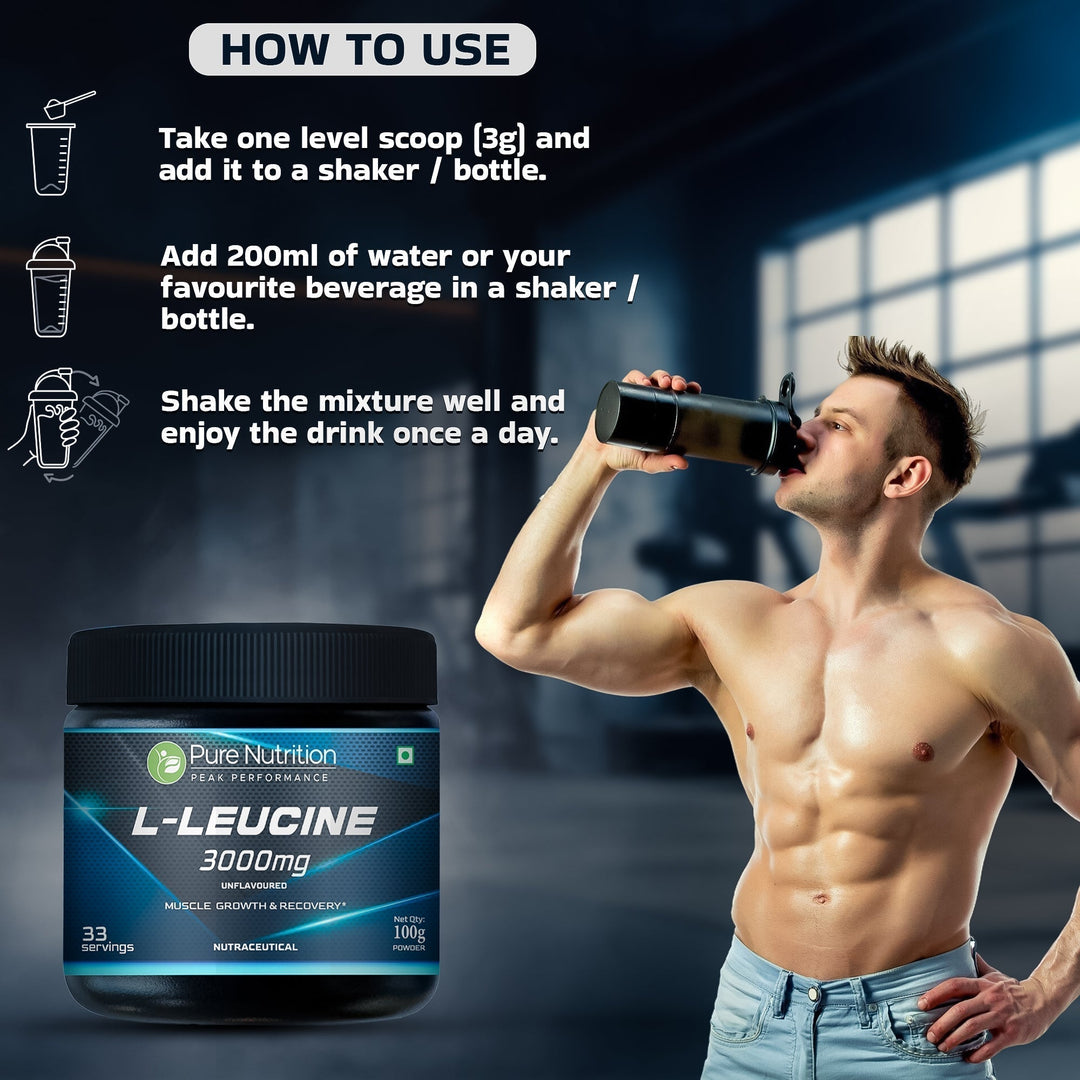 L-Leucine Powder 3000mg Unflavoured | Muscle Protein Synthesis & Recovery
