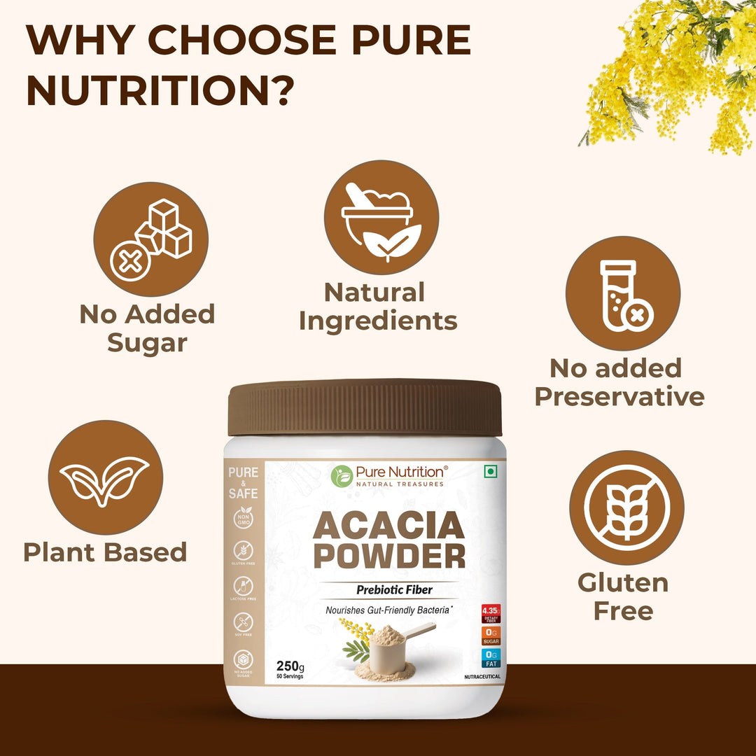 Acacia Powder  Prebiotic Fiber for Gut Health & Digestive Wellness