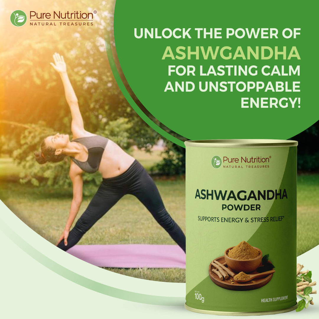 Organic Ashwagandha Powder - 100 g | 100% Pure and Natural | Supports Stress Relief, Vitality, and Overall Wellness