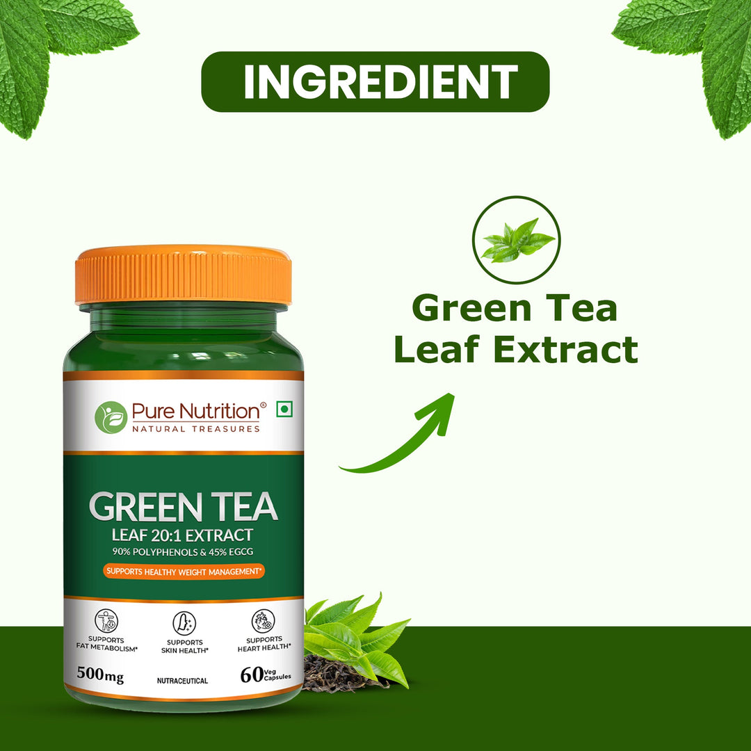 Green Tea Leaf Extract 500mg – 20:1 Concentrate | Antioxidant & Metabolism
