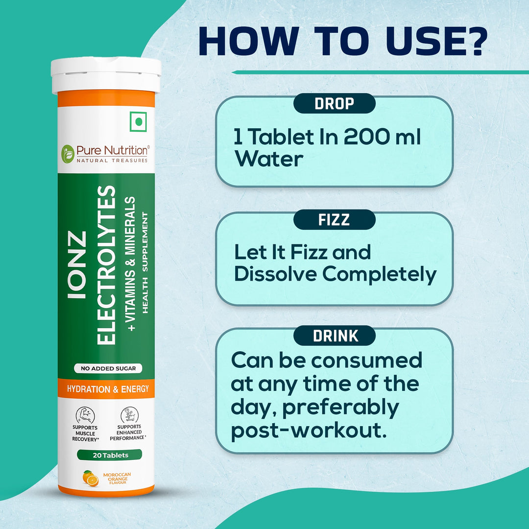 Pure Nutrition IONZ Electrolytes + Vitamins & Minerals – Moroccan Orange Flavour