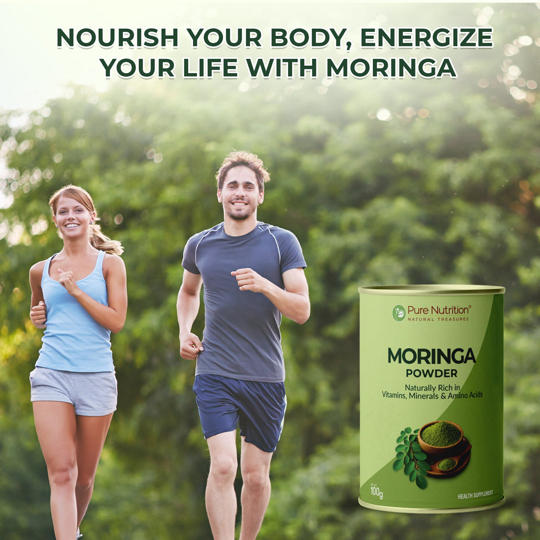 Pure Nutrition Moringa Powder – Naturally Rich in Vitamins, Minerals & Amino Acids (100g)