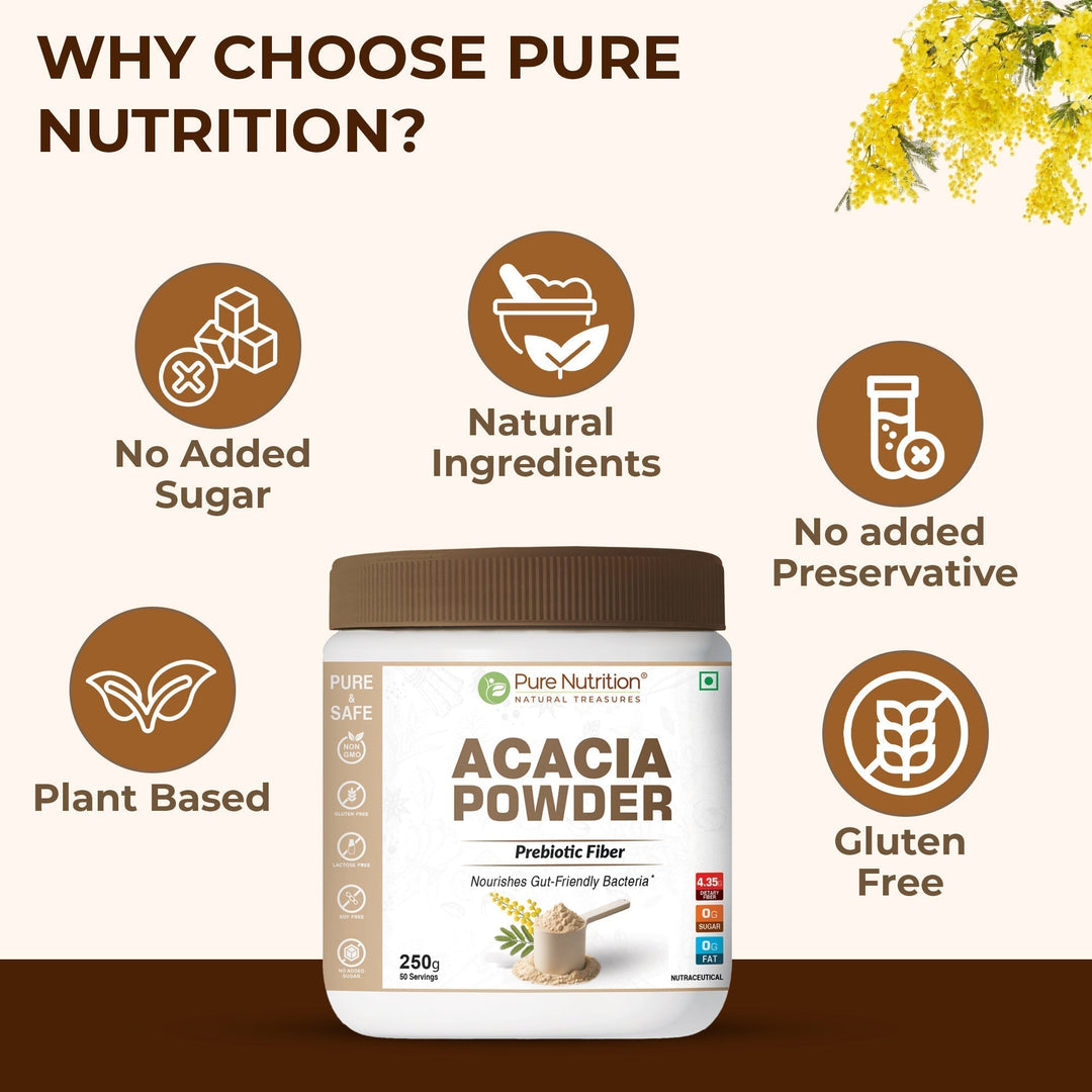 Acacia Powder  Prebiotic Fiber for Gut Health & Digestive Wellness