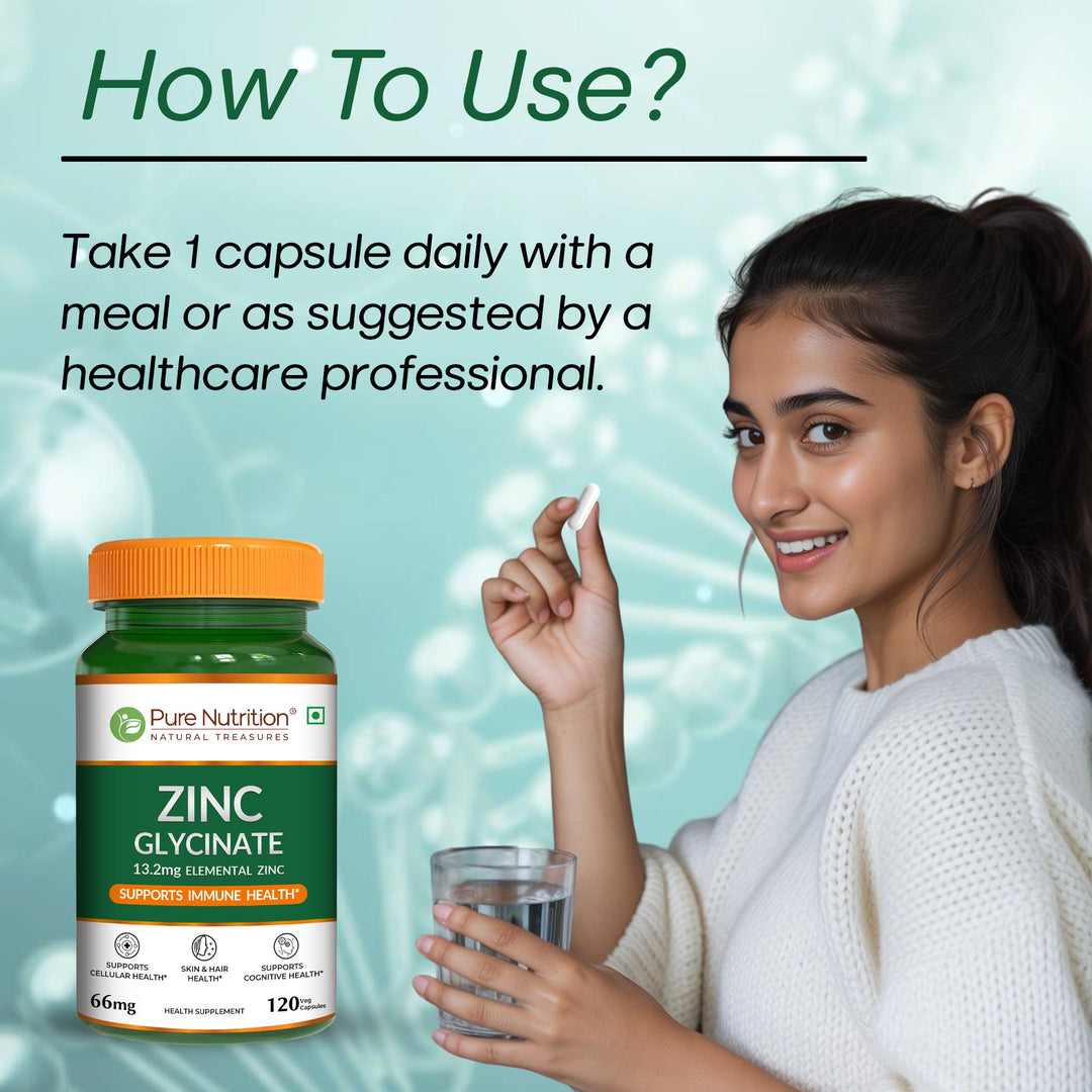 Zinc Glycinate 66mg Elemental Zinc | High Absorption Immunity Support| 120 Tablets