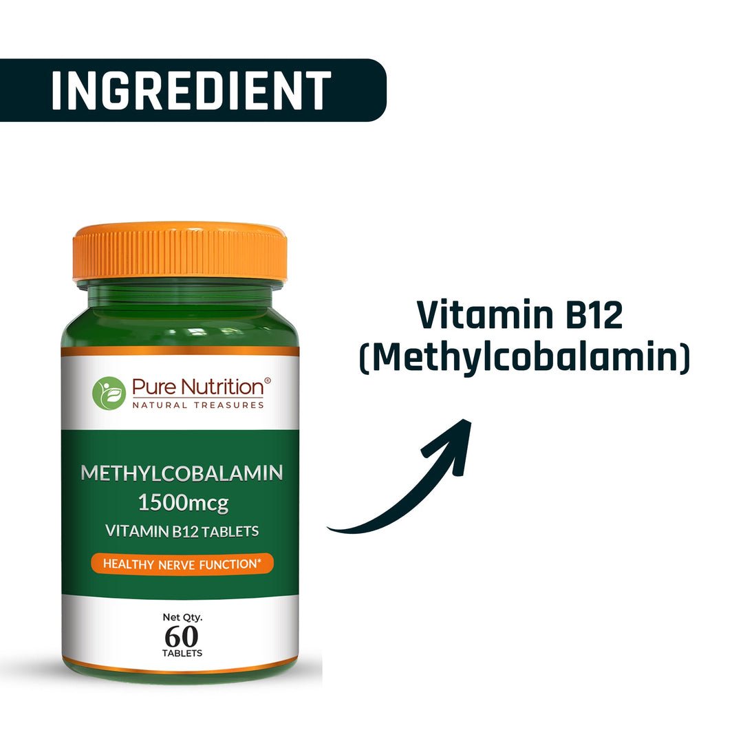 Vitamin B12 Methylcobalamin 1500mcg | Brain, Nerve & Energy Support | 60 Tablets
