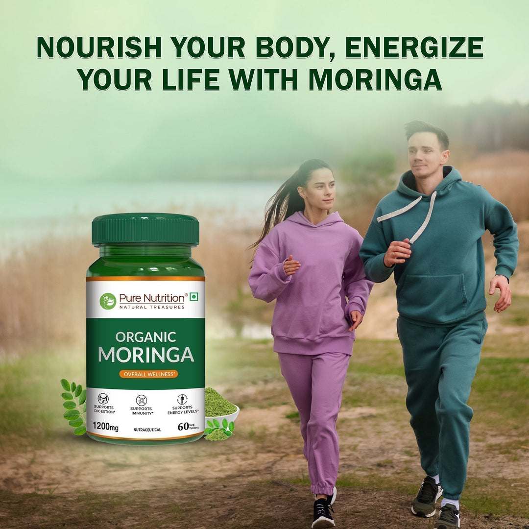 Organic Moringa Tablets 1200mg  60 Count | Immunity & Daily Energy