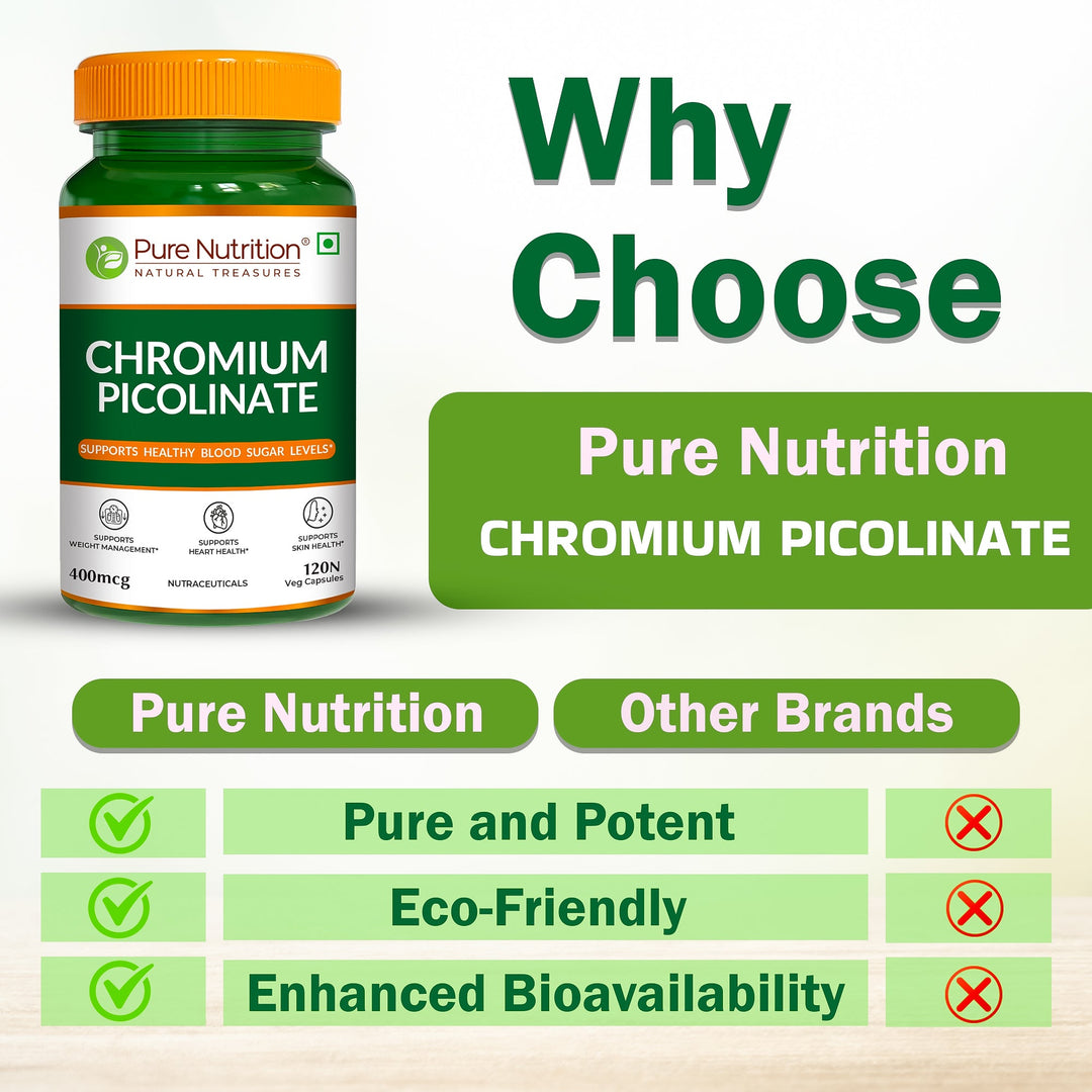Pure Nutrition Chromium Picolinate – 120 Veg Capsules