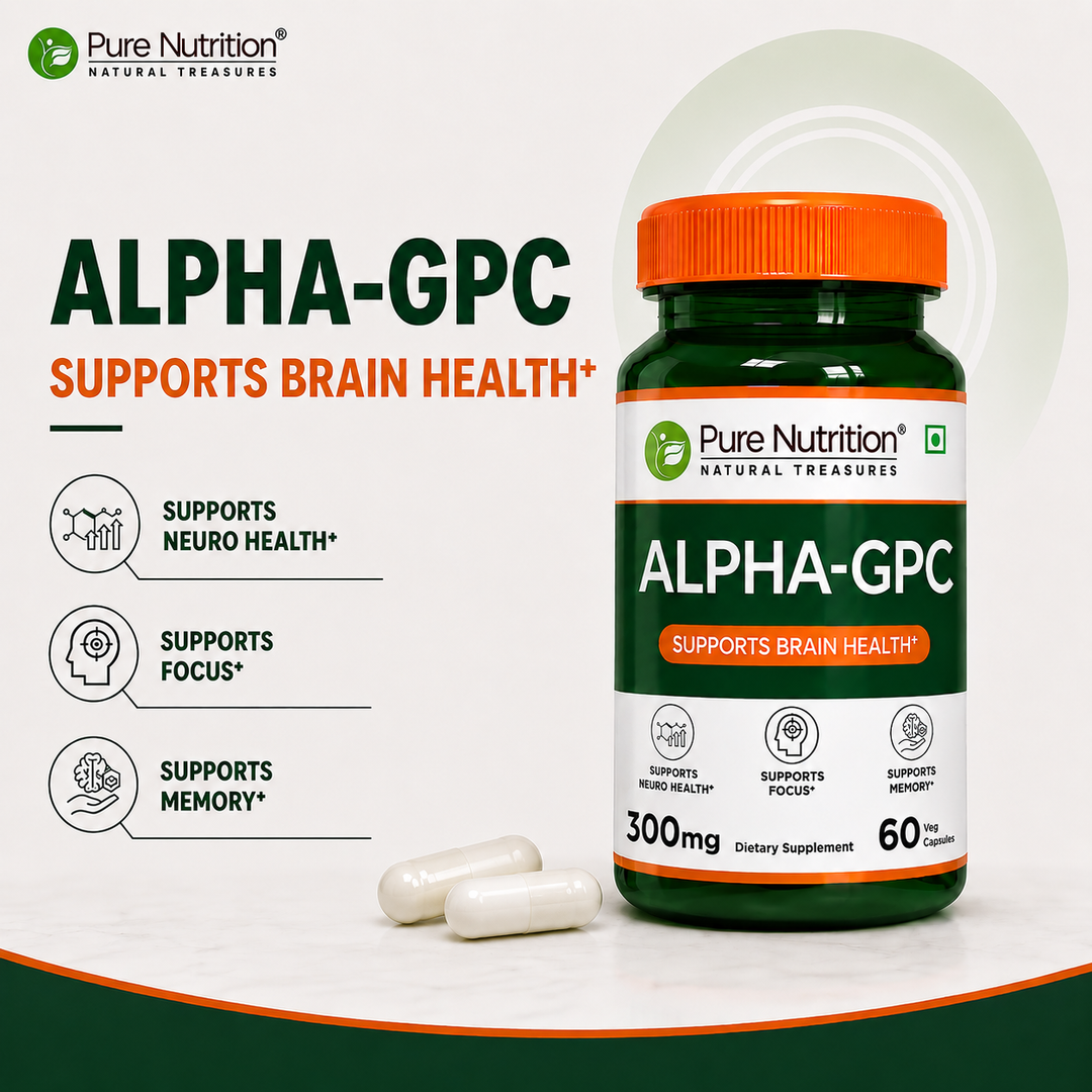 Alpha-GPC 300mg Capsules Brain Function, Focus & Mental Clarity | 60 Capsules