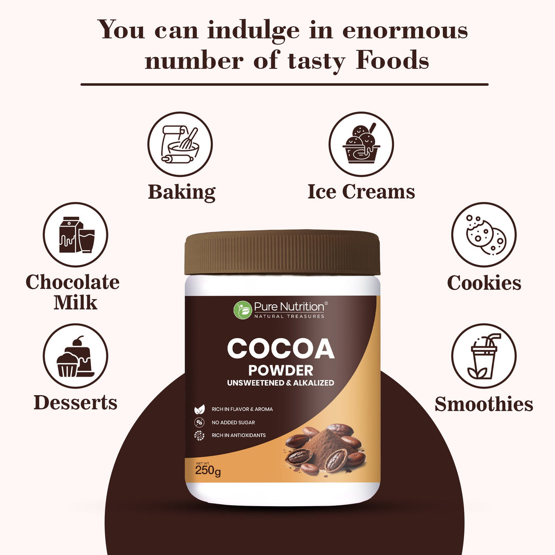 Pure Nutrition Cocoa Powder Unsweetened & Alkalized | Rich Aroma & Flavor | 250g