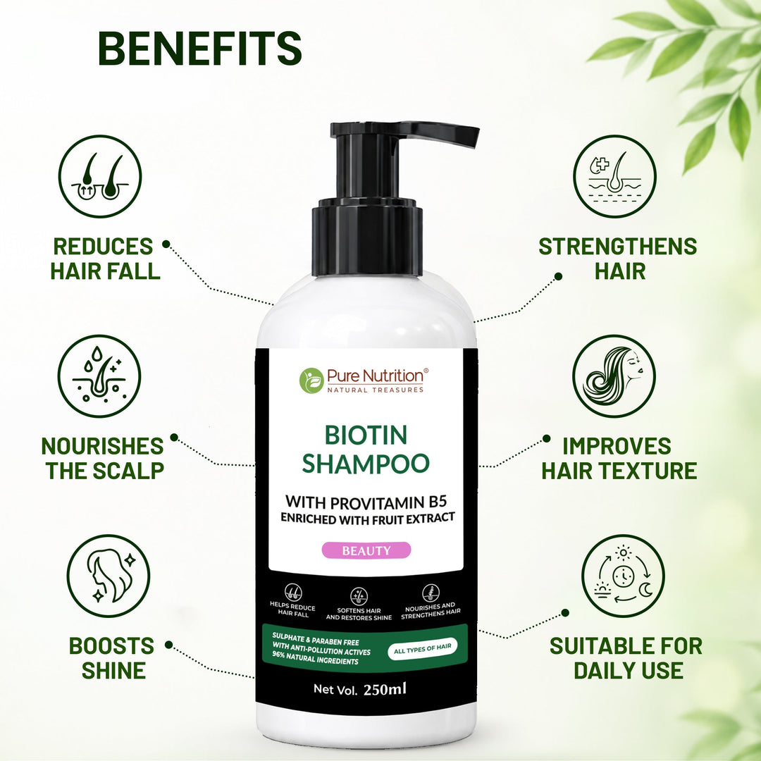 Biotin Shampoo with Provitamin B5 – Strengthens Hair & Promotes Growth | 250ml
