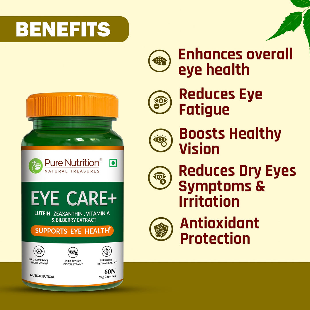 Eye Care+ – Lutein, Zeaxanthin, Vitamin A & Bilberry