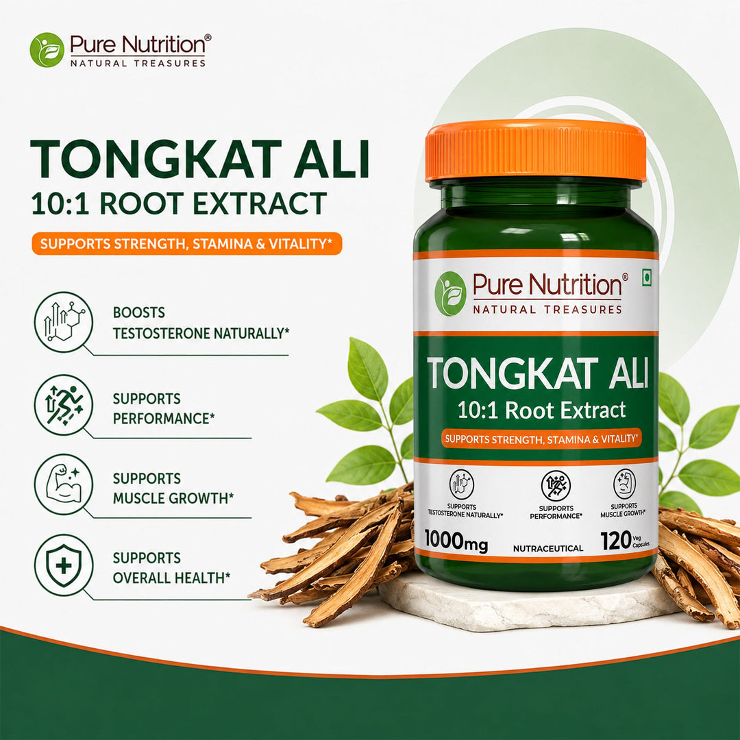 Tongkat Ali 10:1 Root Extract | 1000 mg Per Serving | Strength, Stamina & Vitality Support | 120 Tablets