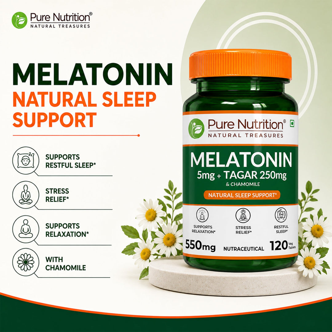 Melatonin with Tagar, Chamomile & L-Theanine 120 Tablets | Natural Sleep