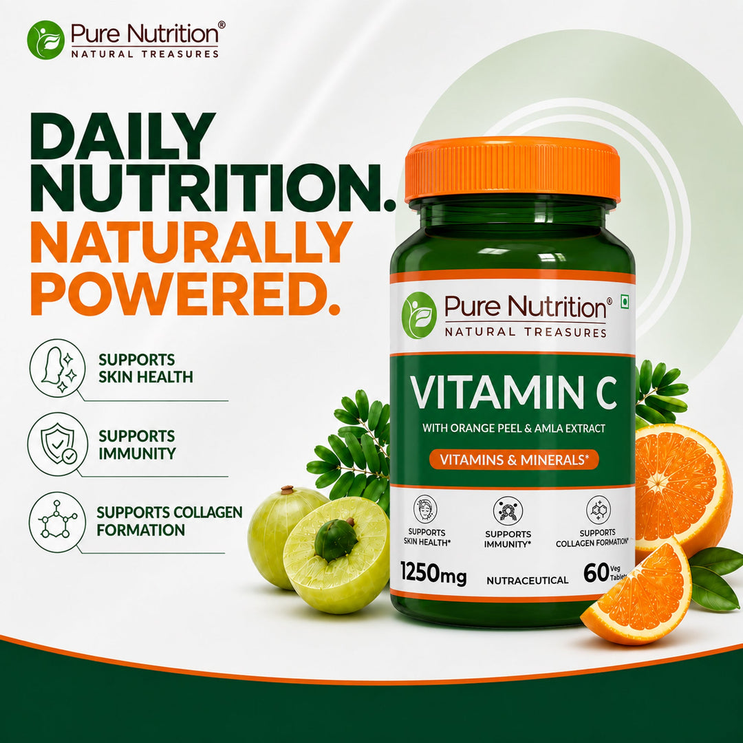Vitamin C with Amla & Orange Peel 1250mg Immunity & Skin Health | 60 Tabs