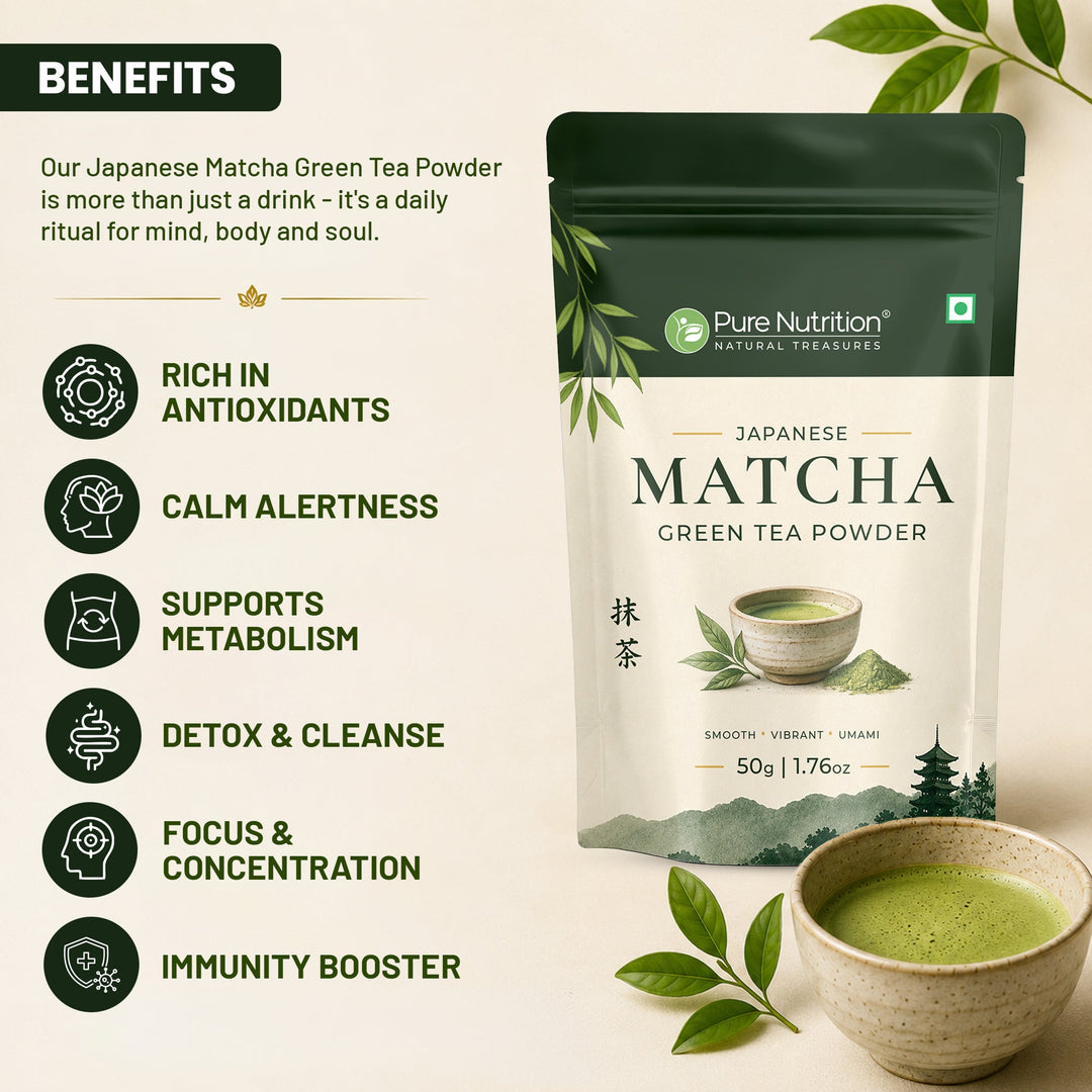 Japanese Matcha Green Tea Powder 50g | Premium Japanese Matcha | Finely Ground Green Tea Powder for Tea, Lattes & Smoothies