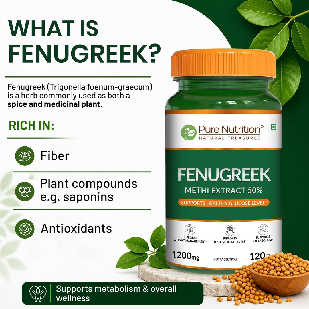 Fenugreek Seed Extract 1200mg Blood Sugar, Metabolism & Wellness | 120 Tablets