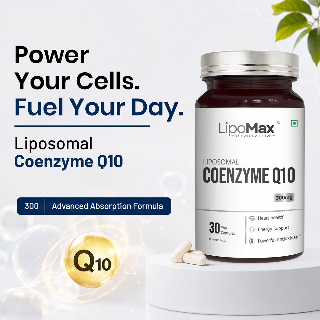 LipoMax Liposomal Coenzyme Q10 300mg 30 Veg Capsules | Antioxidant & Energy Support