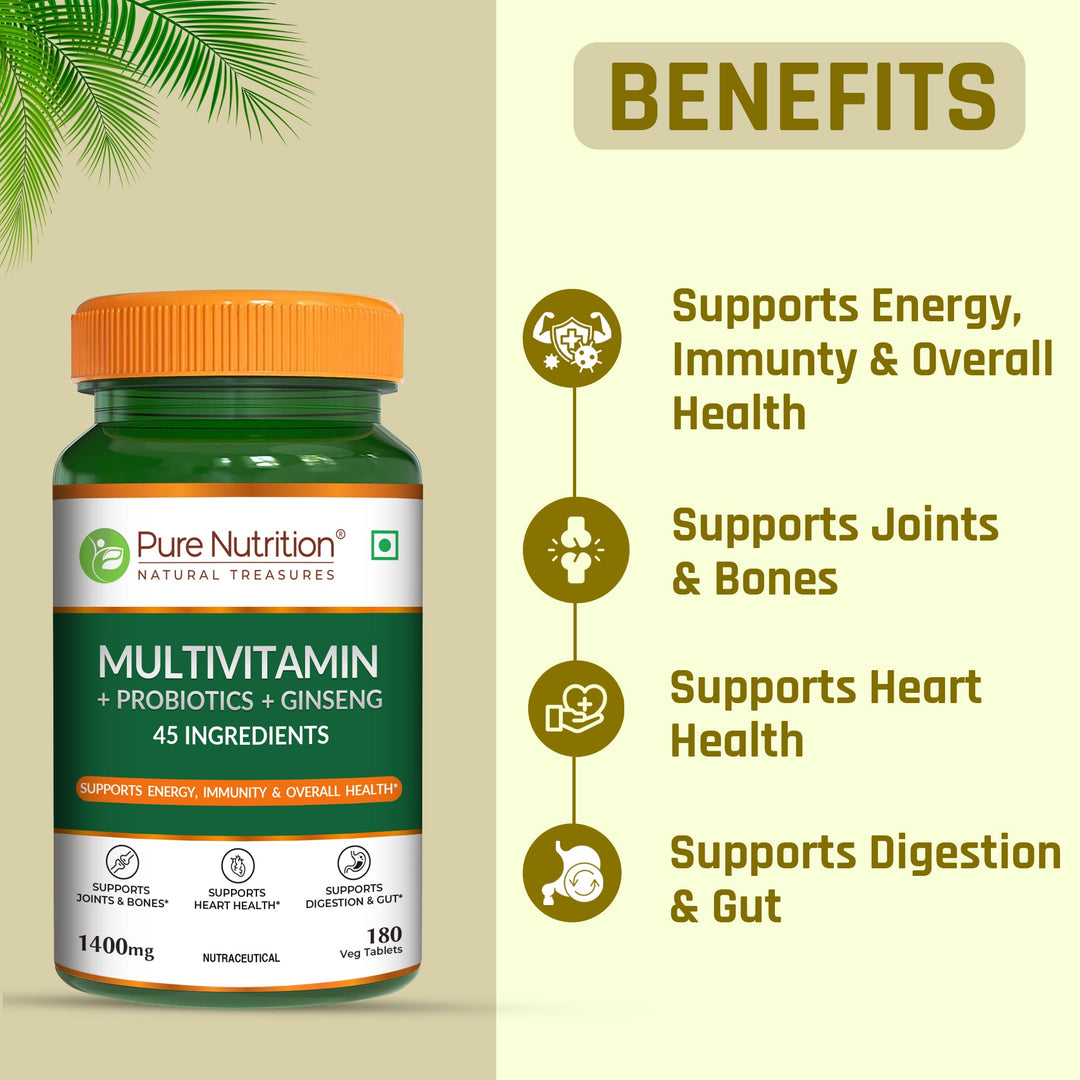 Pure Nutrition Multivitamin with Probiotics & Ginseng – 180 Tablets