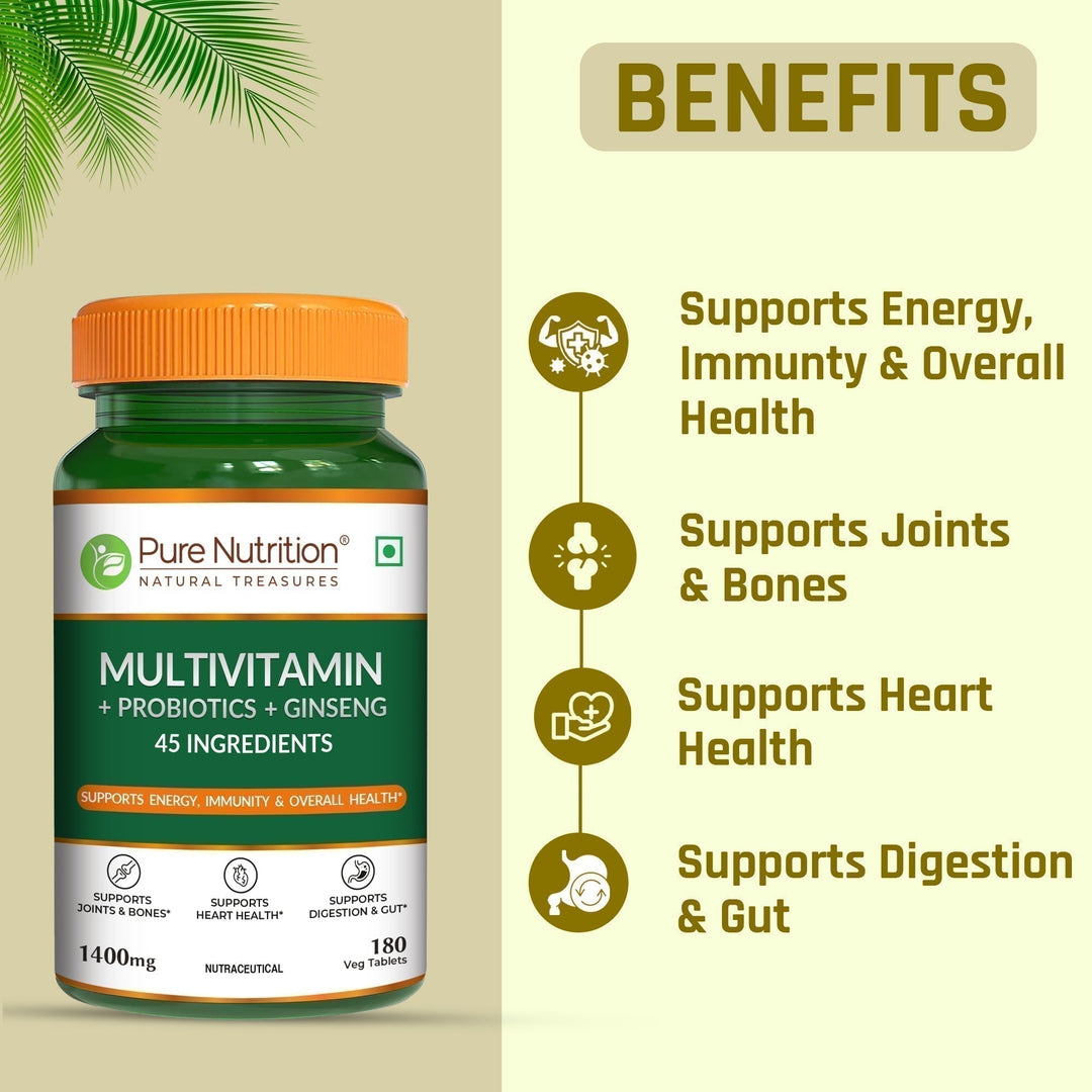 Multivitamin with Probiotics & Korean Ginseng – 180 Tablets | Complete Daily