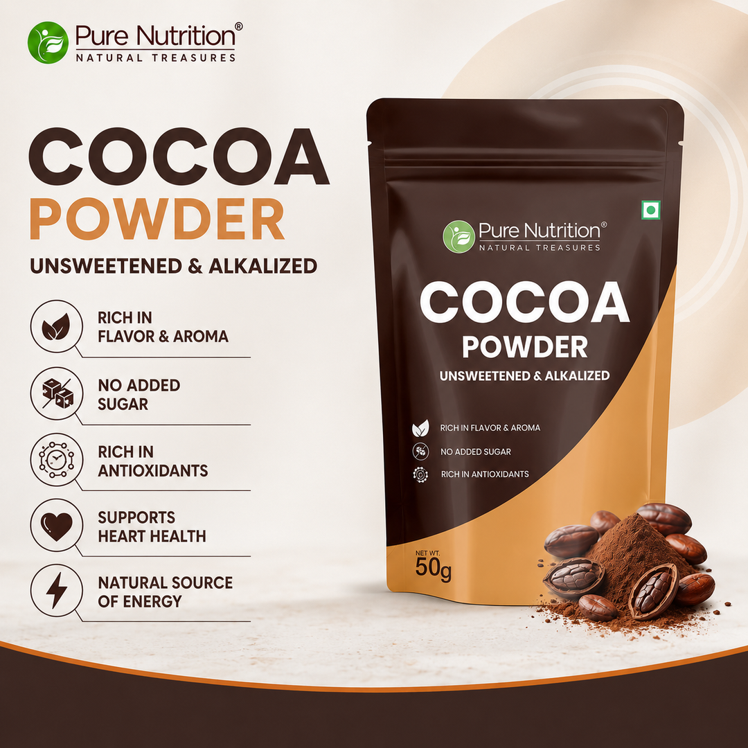 Pure Nutrition Cocoa Powder | Unsweetened & Alkalized Cocoa Powder | 50g