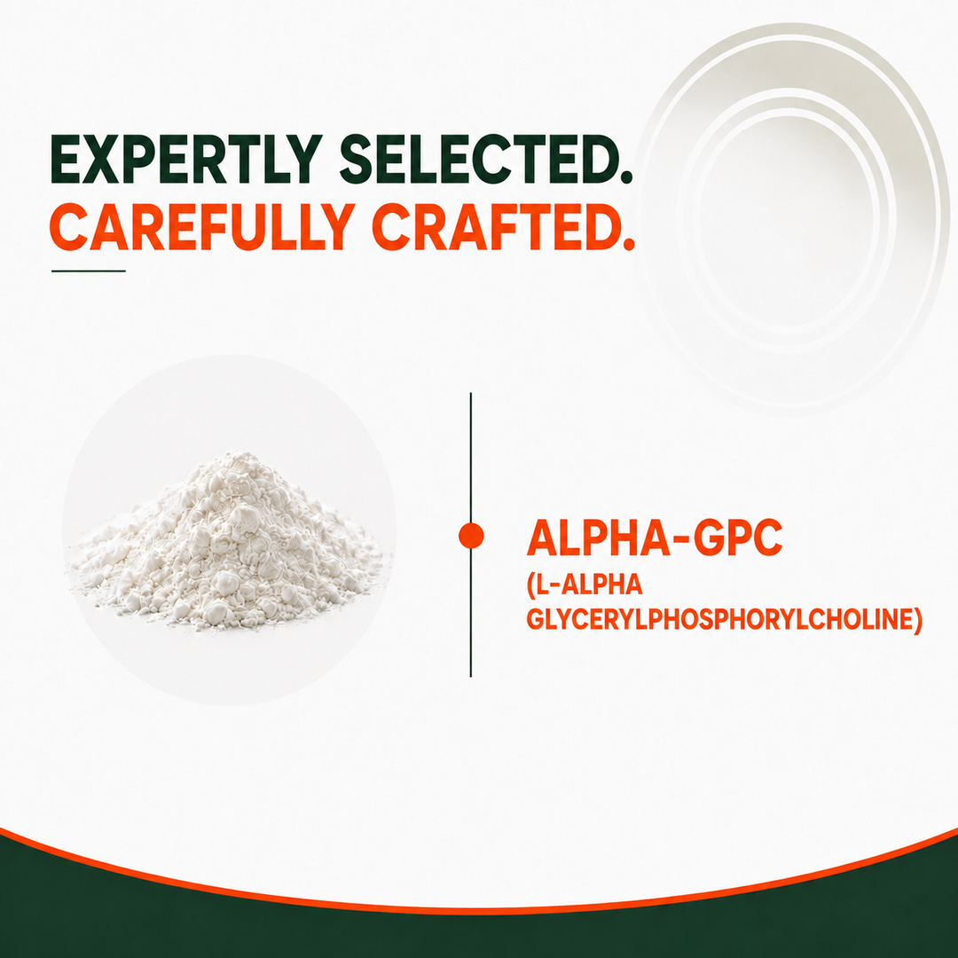 Alpha-GPC 300mg Capsules Brain Function, Focus & Mental Clarity | 60 Capsules