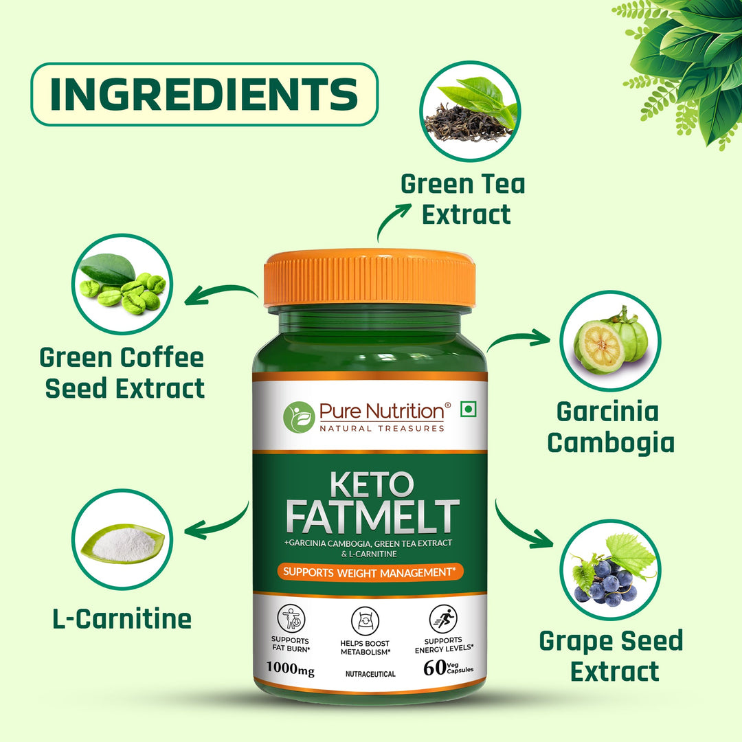 Pure Nutrition Keto Fatmelt | Garcinia Cambogia, Green Tea & L-Carnitine