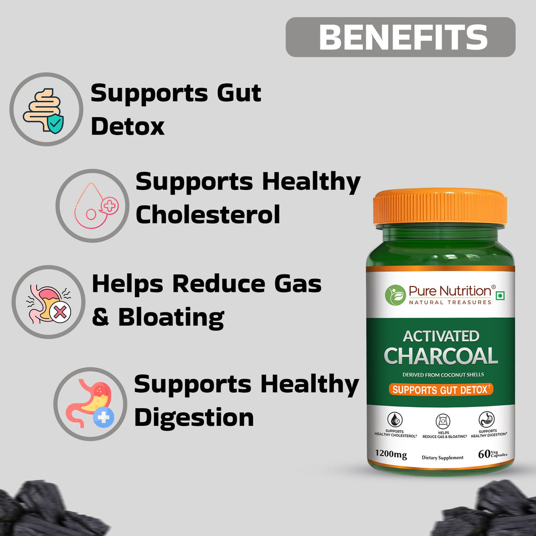 Activated Charcoal – 1200mg | Derived from Coconut Shells