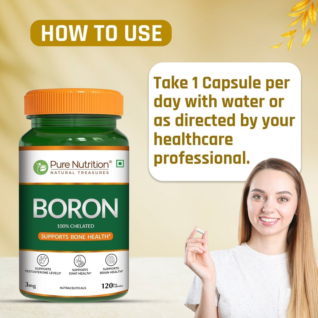 Boron 3mg Chelated Supplement  Bone Health & Mineral Support