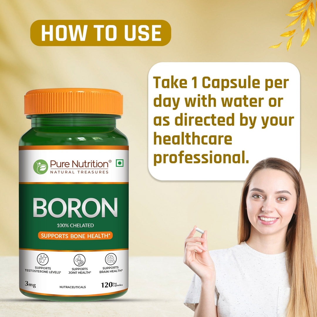 Boron 3mg Chelated Supplement  Bone Health & Mineral Support