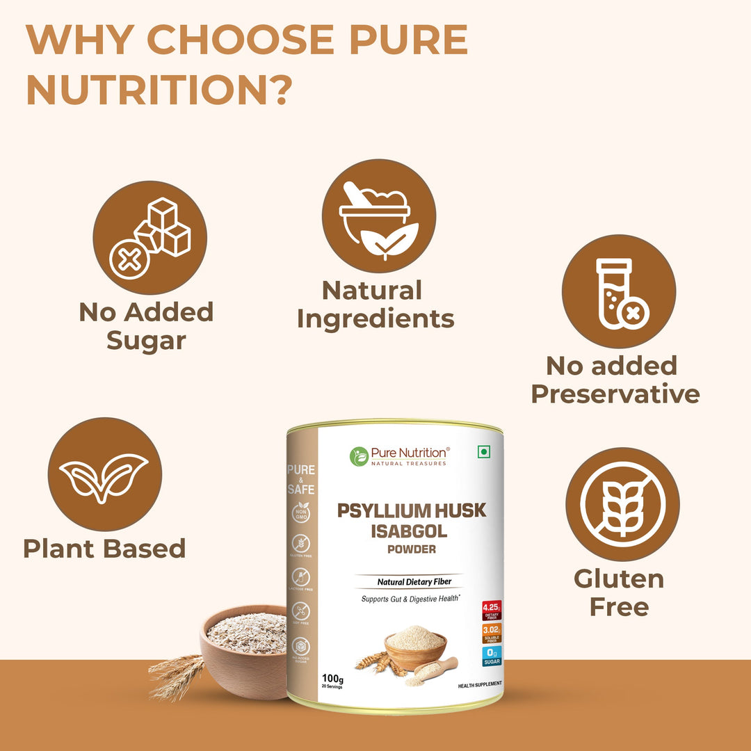 Psyllium Husk (Isabgol) Powder  Natural Dietary Fiber for Digestive Health