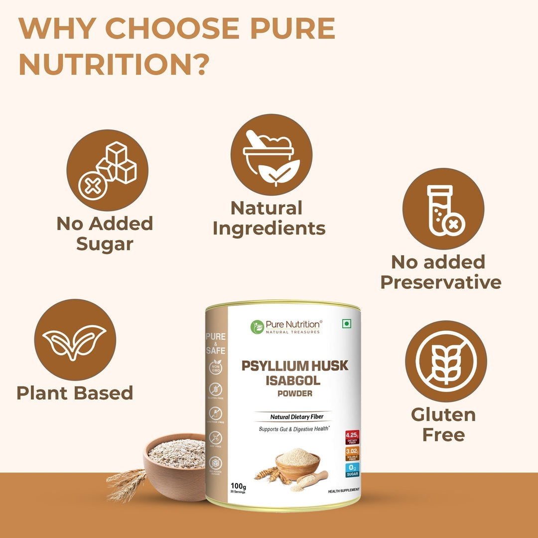 Psyllium Husk (Isabgol) Powder  Natural Dietary Fiber for Digestive Health