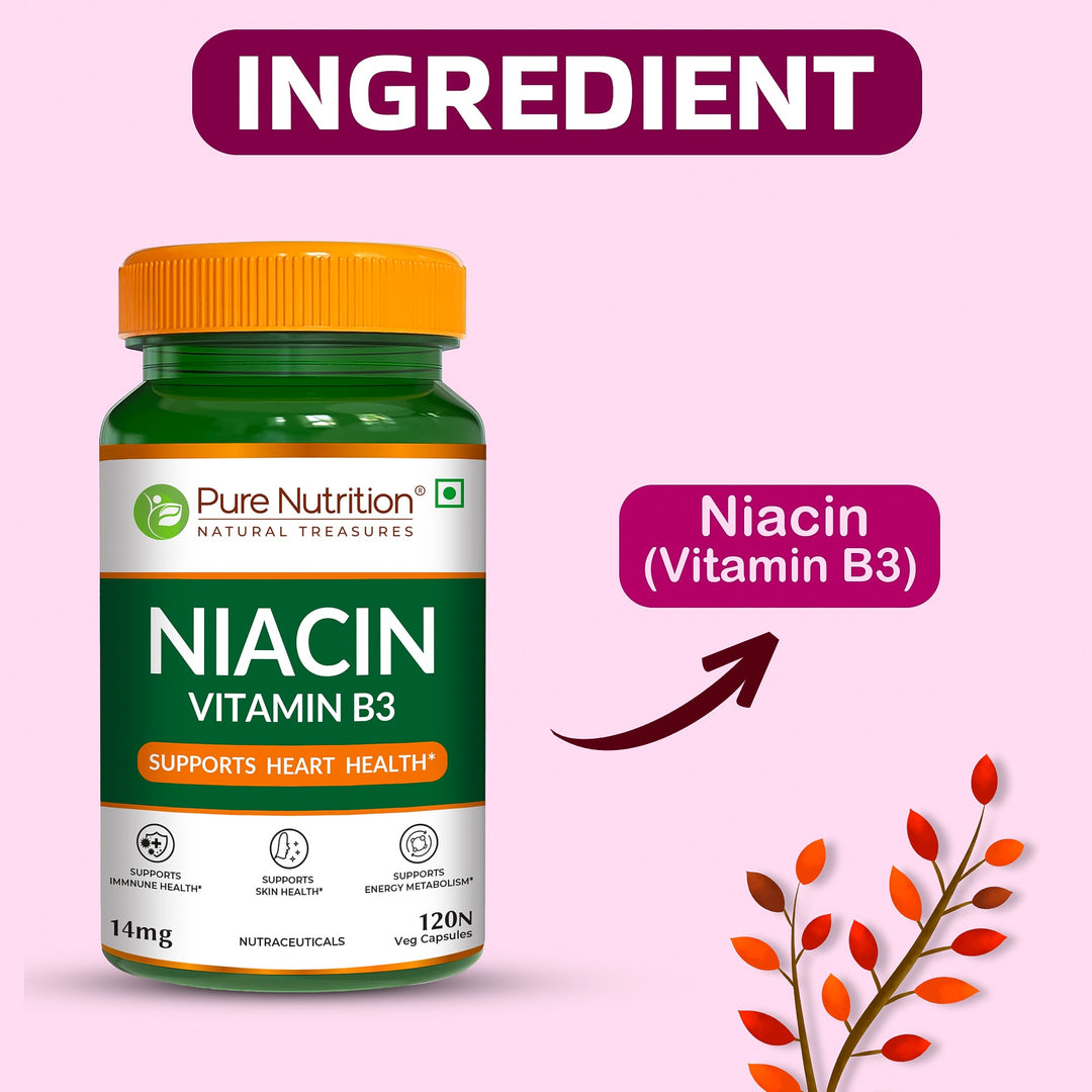 Vitamin B3 Niacin Capsules 120 Count  Energy, Skin & Cholesterol Support