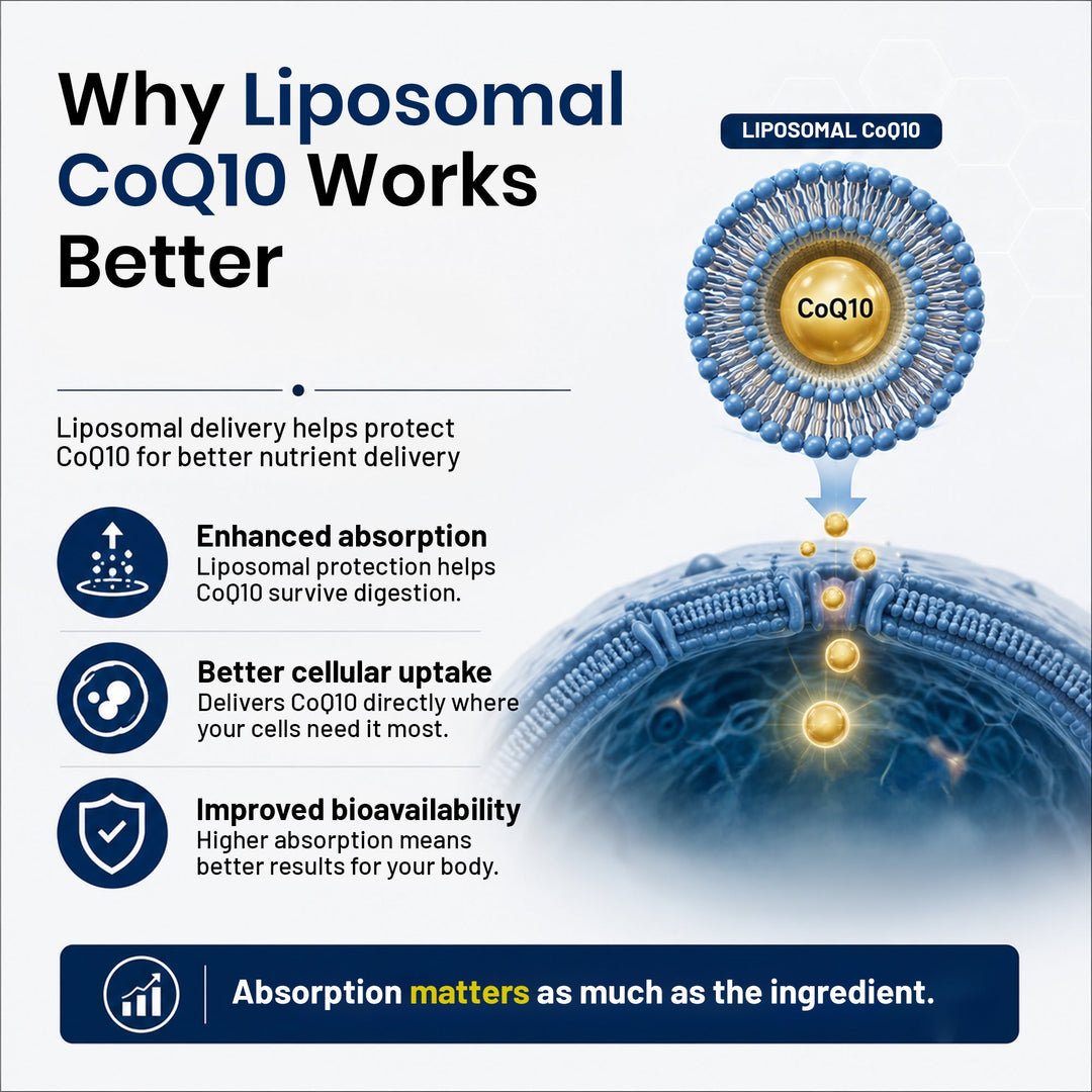 LipoMax Liposomal Coenzyme Q10 300mg 30 Veg Capsules | Antioxidant & Energy Support