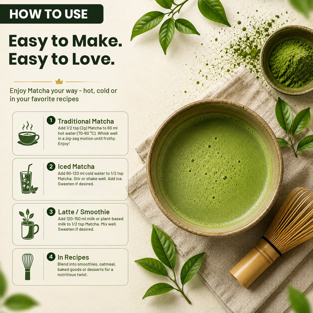 Japanese Matcha Green Tea Powder 50g | Premium Japanese Matcha | Finely Ground Green Tea Powder for Tea, Lattes & Smoothies