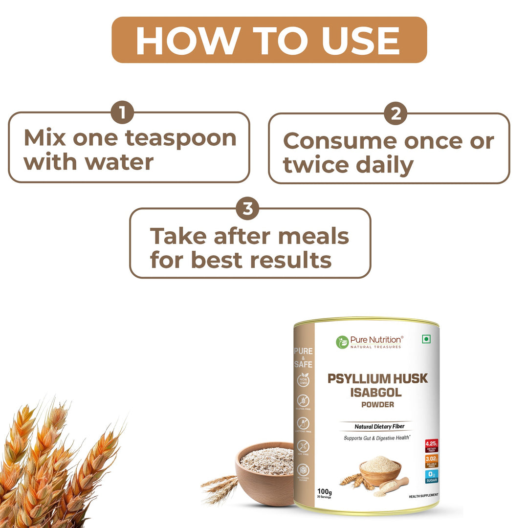 Psyllium Husk (Isabgol) Powder  Natural Dietary Fiber for Digestive Health