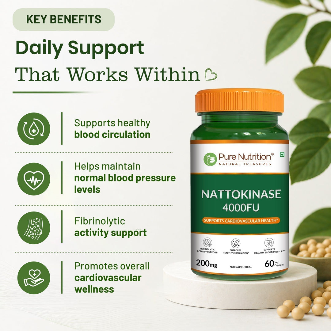 Nattokinase 4000FU Cardiovascular & Blood Flow Support | 60 Veg Tablets