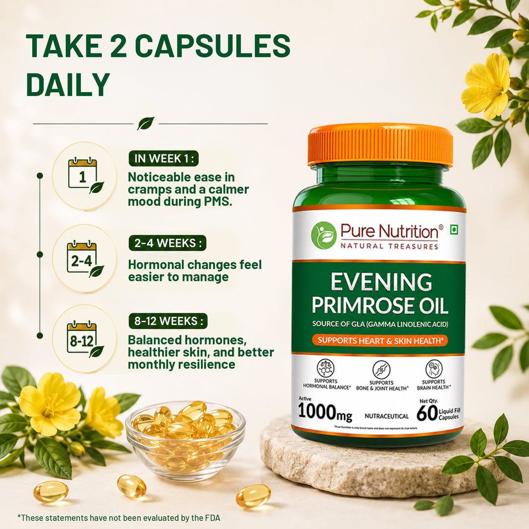 Evening Primrose Oil  GLA (Gamma Linolenic Acid) | Hormonal & Skin Support