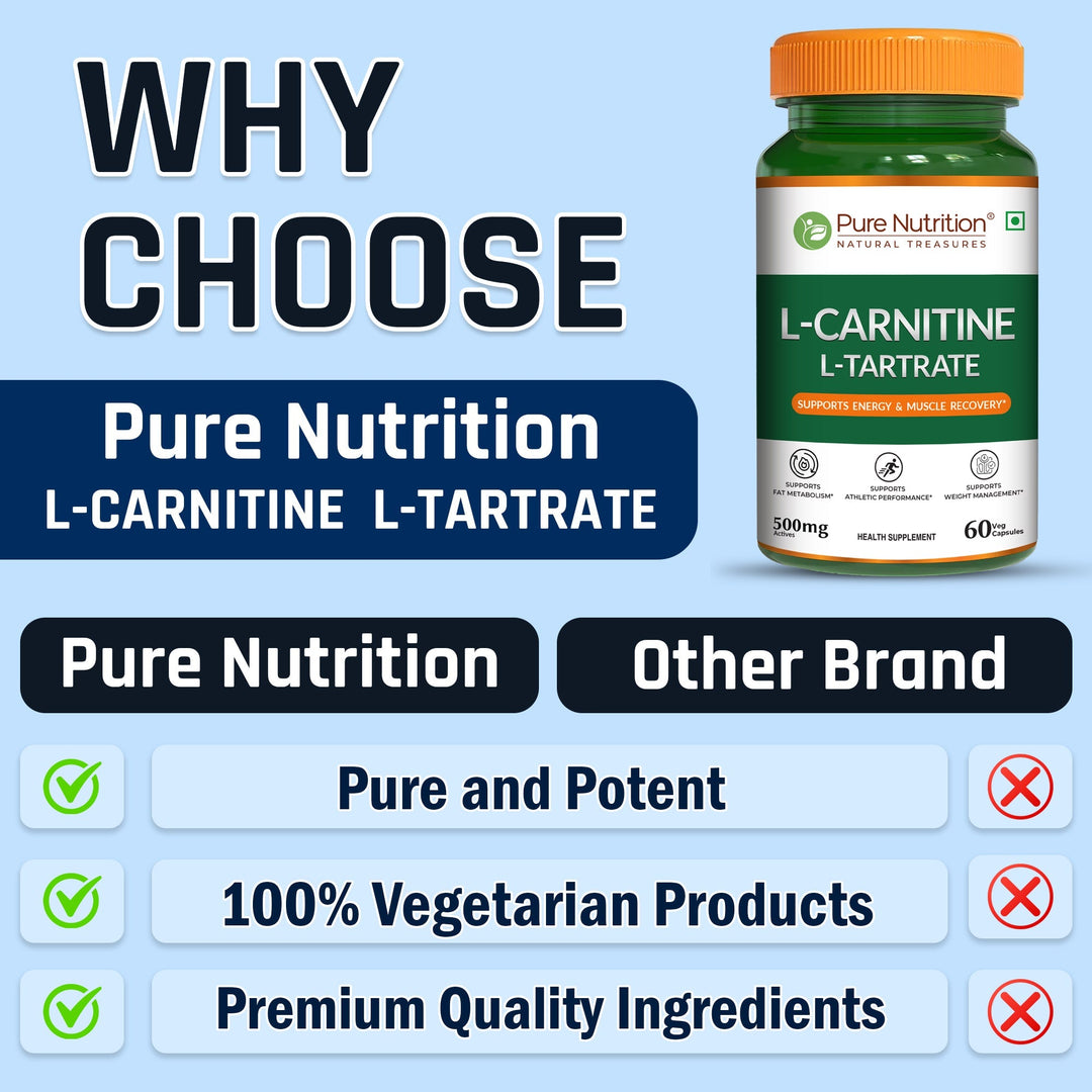 L-Carnitine L-Tartrate 500mg Veg Capsules  Fat Metabolism & Energy