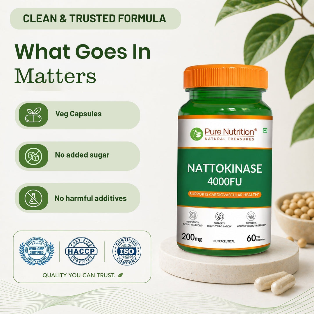 Nattokinase 4000FU Cardiovascular & Blood Flow Support | 60 Veg Tablets