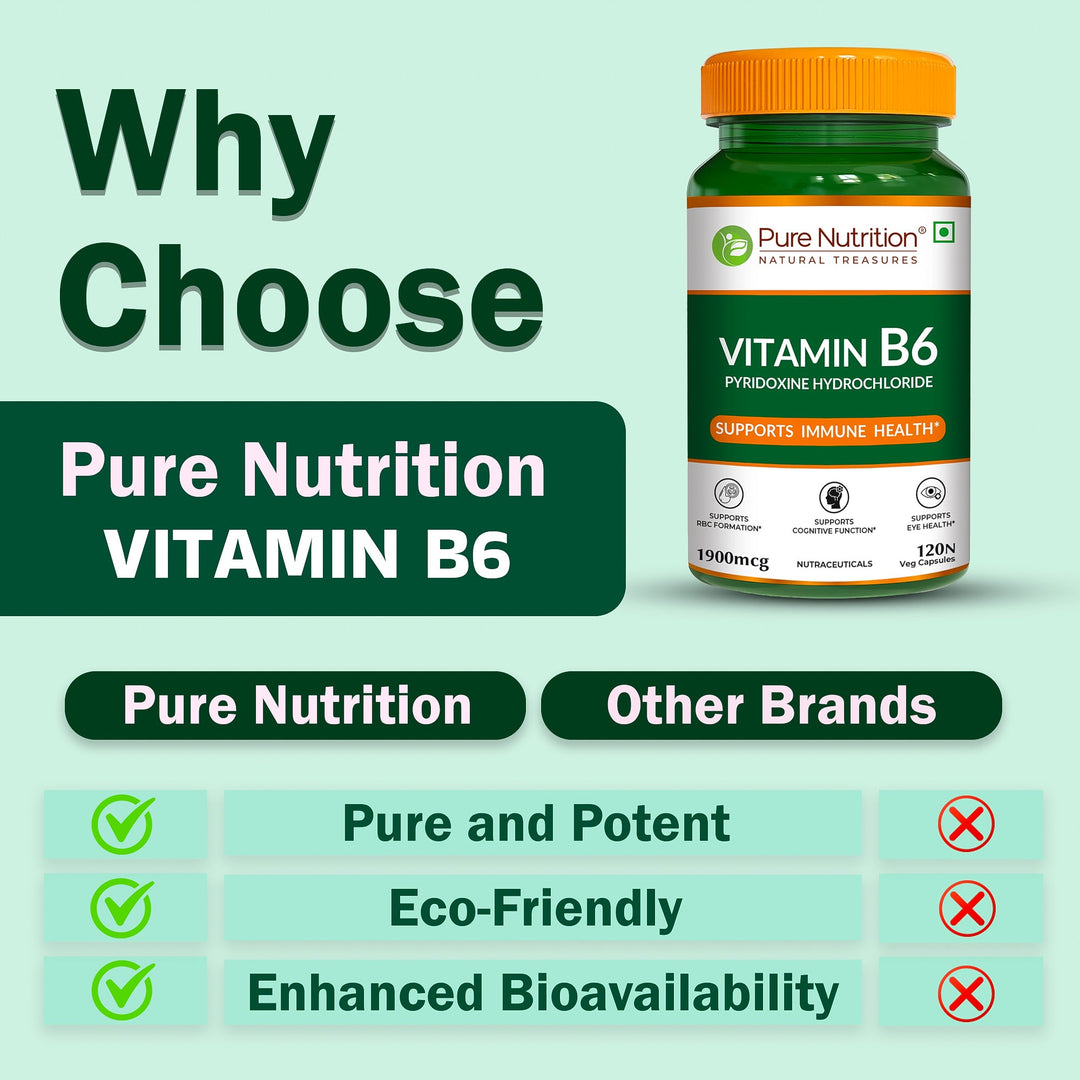 Pure Nutrition Vitamin B6 – 120 Veg Capsules