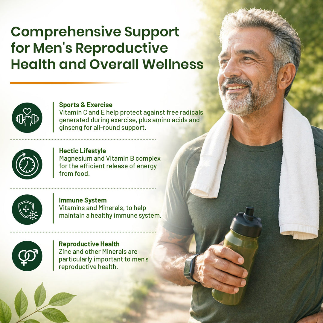 Pure Nutrition Men 50+ Multivitamins & Multiminerals | 60 Veg Tablets